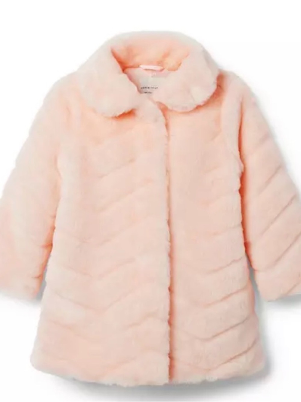 Janie and Jack Soft Peach Faux Fur Puffer Coat